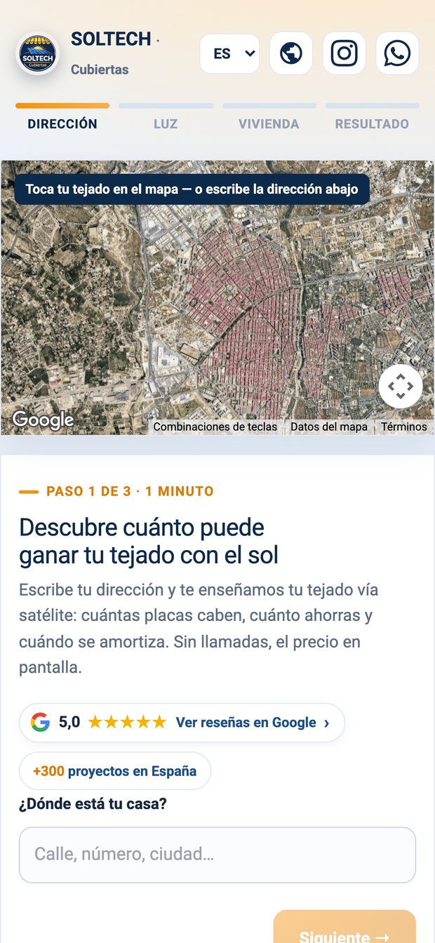 Inicio en el móvil