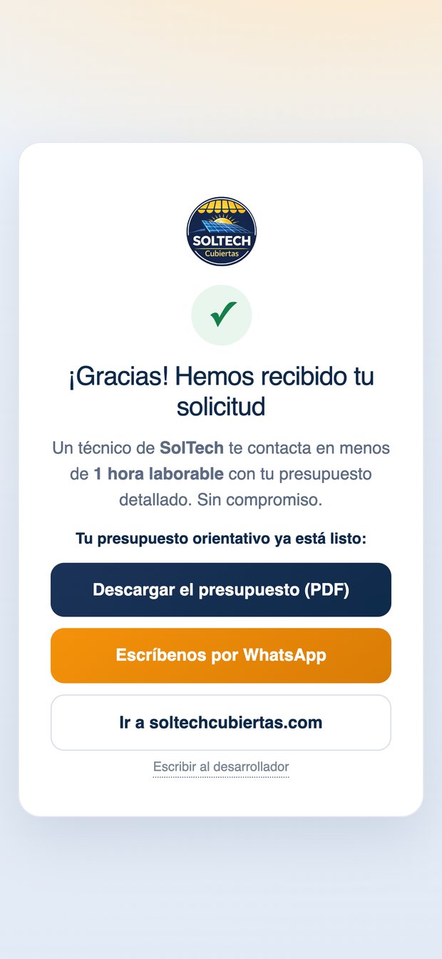 Presupuesto en PDF en el móvil
